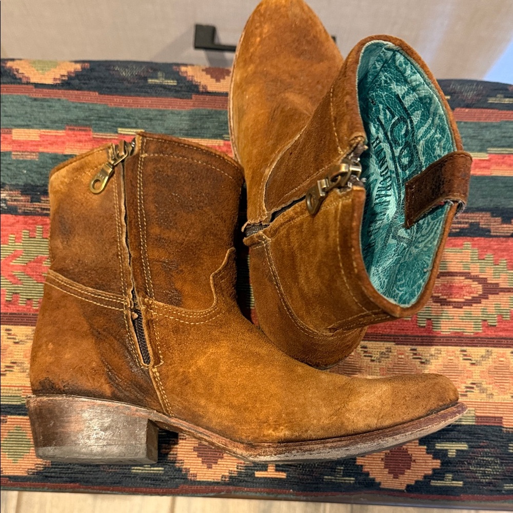 Brown Suede Ankle Boots - Picture 3 of 8